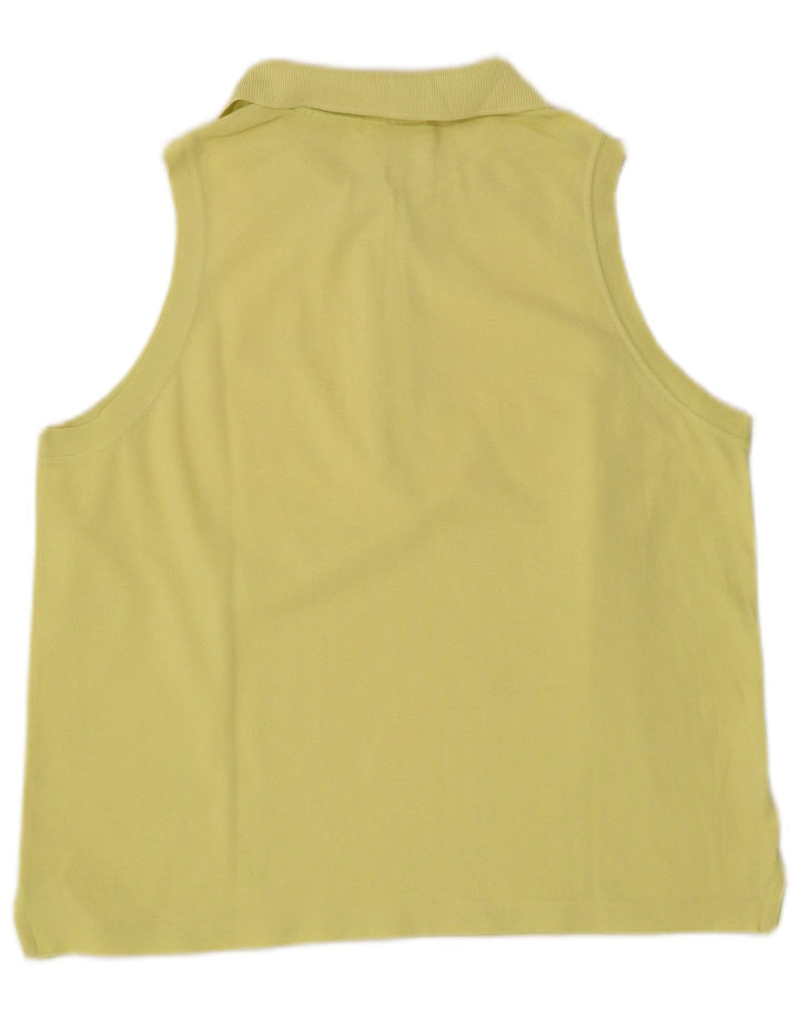 LACOSTE Womens Sleeveless Polo Shirt Size 46 XL Yellow