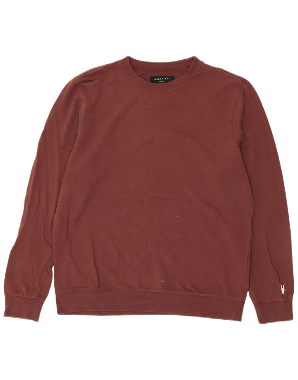 All Saints Mens Sweatshirt Jumper Medium Maroon Cotton