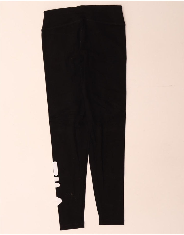 Fila Womens Graphic Leggings UK 10 Small Black