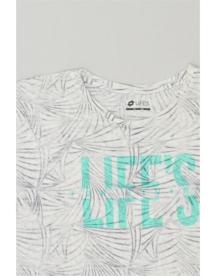 LOTTO Womens Graphic Vest Top UK 16 Large Grey Polyester | Vintage Lotto | Thrift | Second-Hand Lotto | Used Clothing | Messina Hembry 