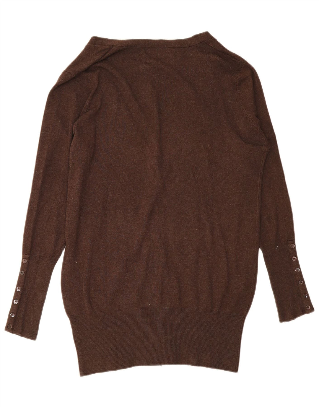 Zara Womens Cardigan Sweater UK 14 Large Brown Rayon