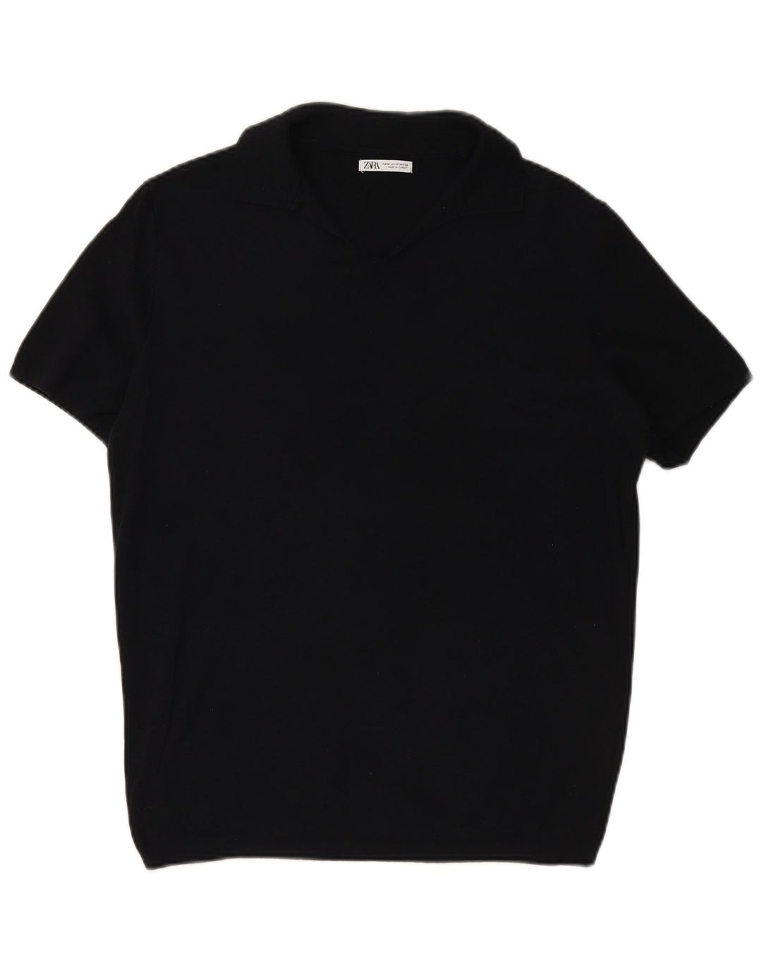 ZARA Mens Polo Shirt Medium Navy Blue