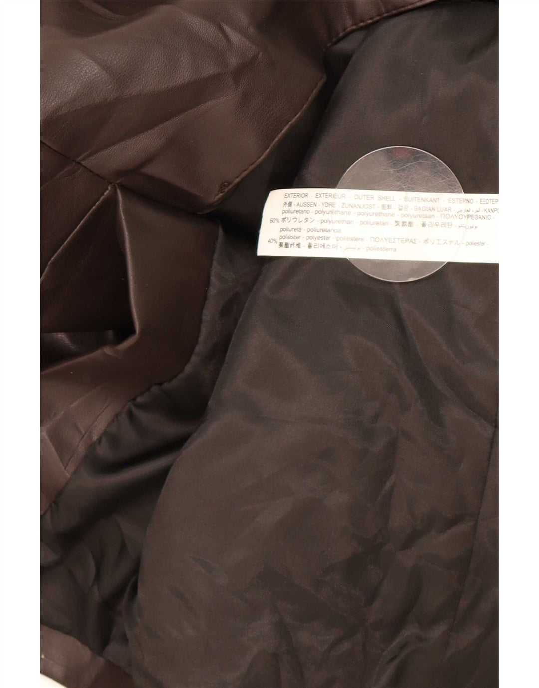 Zara Womens 1 Button Faux Leather Blazer Jacket UK 14 Medium Brown