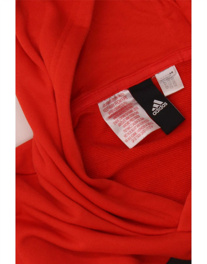 Adidas Mens Graphic Hoodie Jumper Small Orange