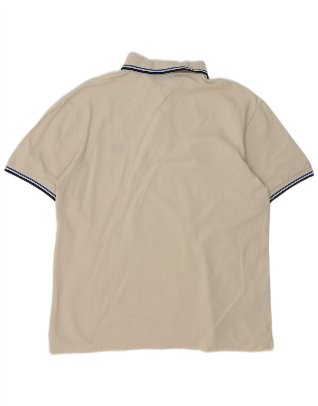 Fred Perry Mens Polo Shirt Medium White Striped Cotton
