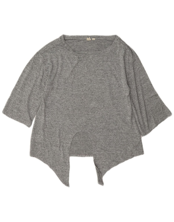 Gap Womens Oversized Asymmetric Tunic Top UK 6 XS Grey Flecked Polyester