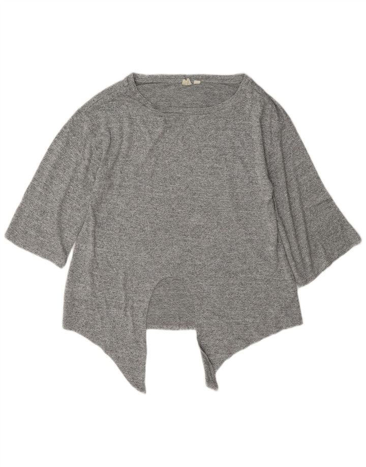 Gap Womens Oversized Asymmetric Tunic Top UK 6 XS Grey Flecked Polyester