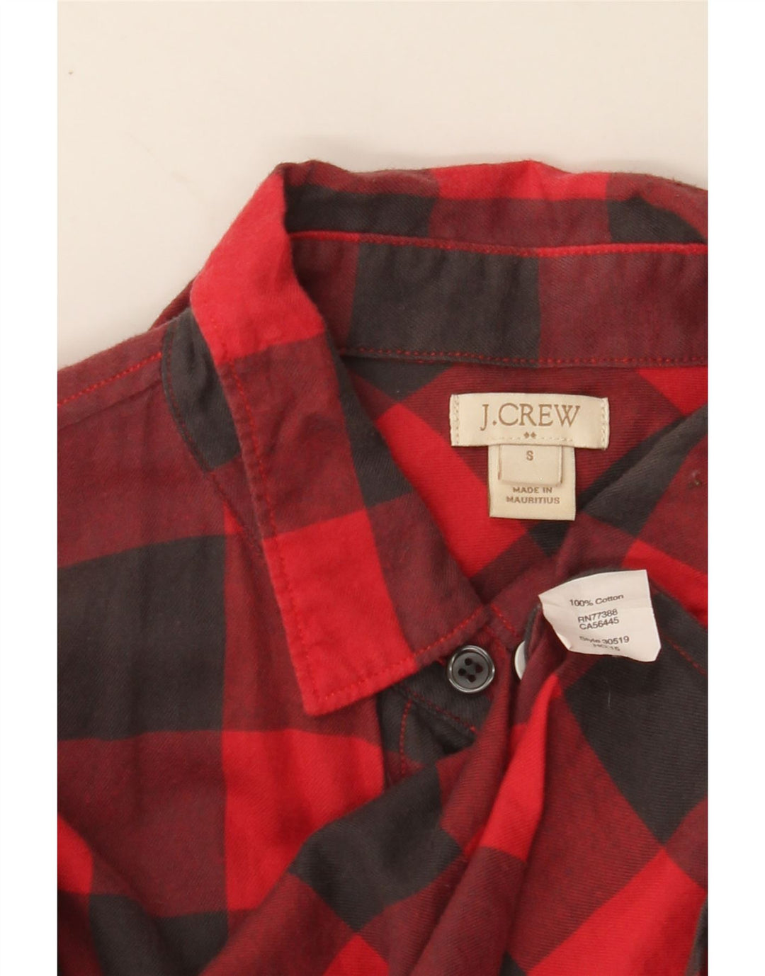 J. CREW Womens Flannel Shirt UK 10 Small Red Check Cotton Vintage J. Crew and Second-Hand J. Crew from Messina Hembry 