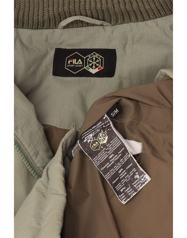 Fila Mens Hooded Padded Jacket UK 38 Medium Green Polyamide
