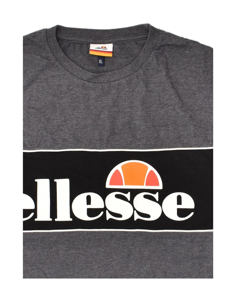 ELLESSE Womens Graphic T-Shirt Top UK 18 XL Grey Cotton | Vintage Ellesse | Thrift | Second-Hand Ellesse | Used Clothing | Messina Hembry 