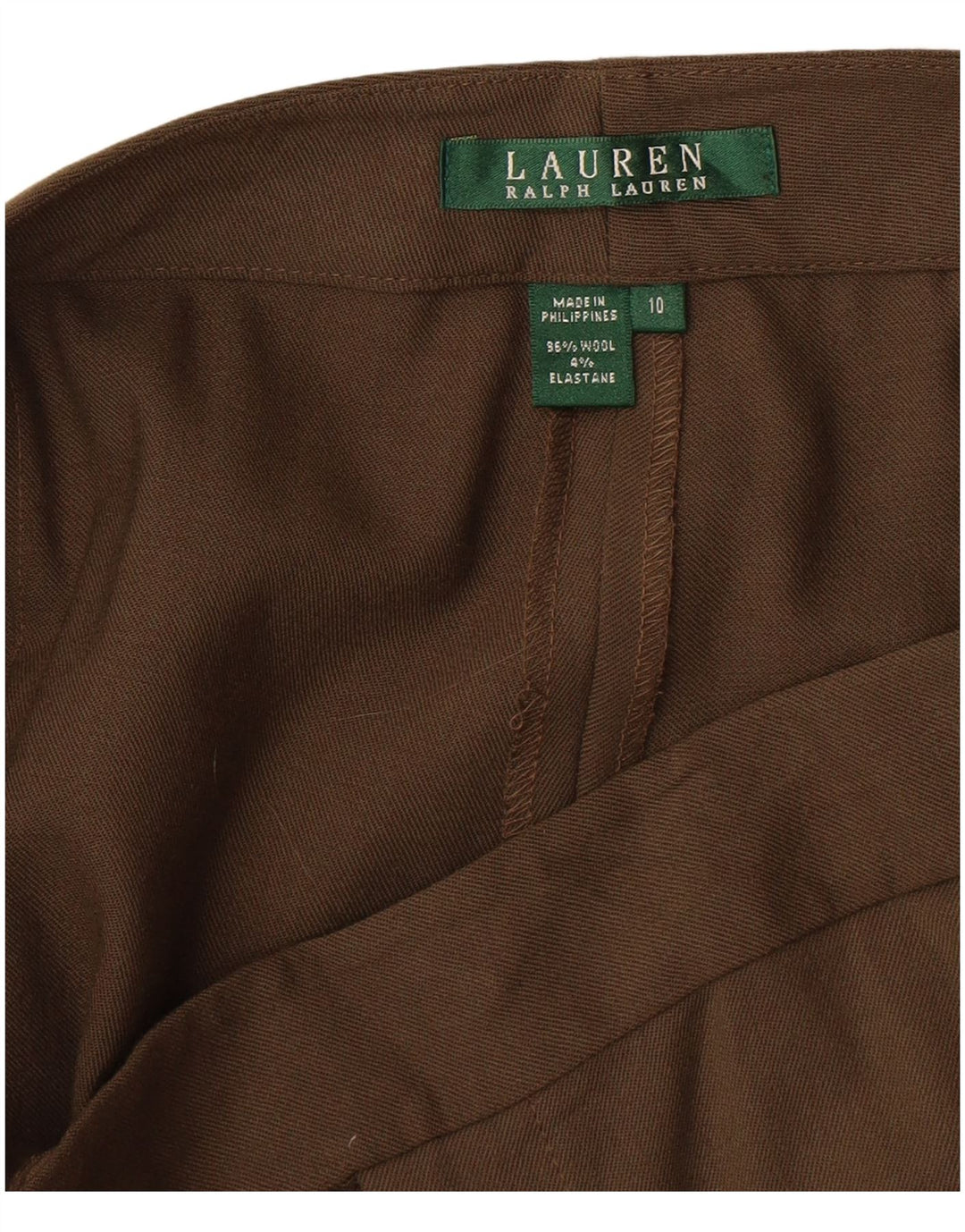 Ralph Lauren Womens Flare Suit Trousers US 10 Large W32 L32 Khaki Wool