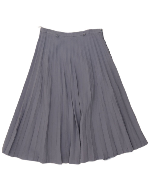 Emmegi Womens High Waist Pleated Skirt IT 44 Medium W26 Blue