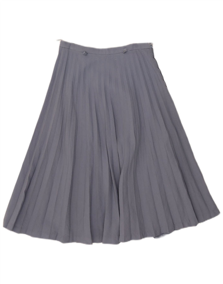 Emmegi Womens High Waist Pleated Skirt IT 44 Medium W26 Blue