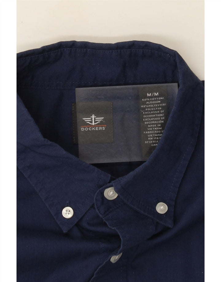 Dockers Mens Shirt Medium Navy Blue Cotton