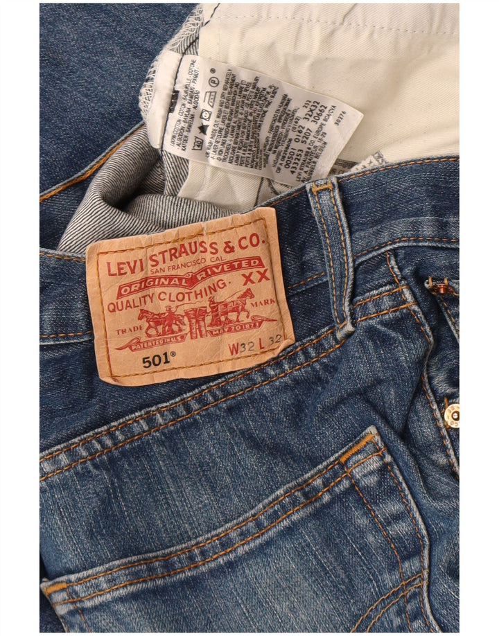Levi's Mens 501 Straight Jeans W32 L32 Blue Cotton