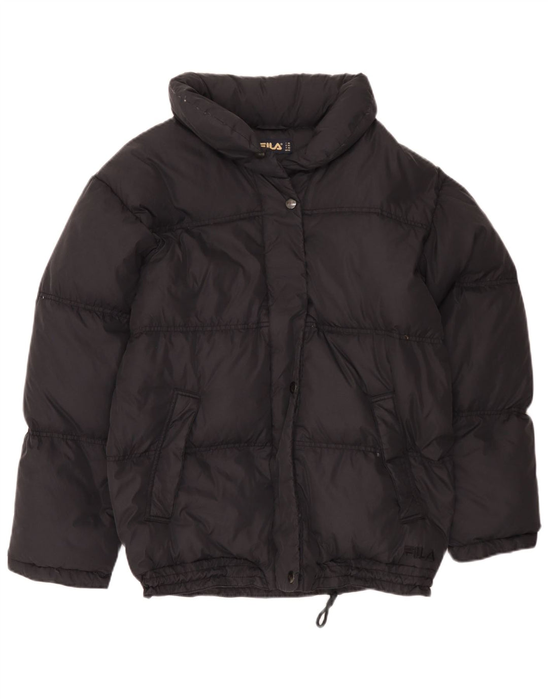 Fila Womens Hooded Padded Jacket IT 46 Large Black