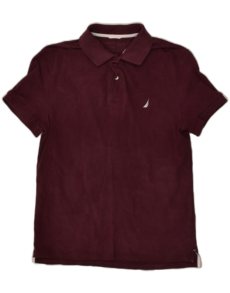 NAUTICA Mens Slim Fit Polo Shirt Medium Burgundy Cotton | Vintage Nautica | Thrift | Second-Hand Nautica | Used Clothing | Messina Hembry 