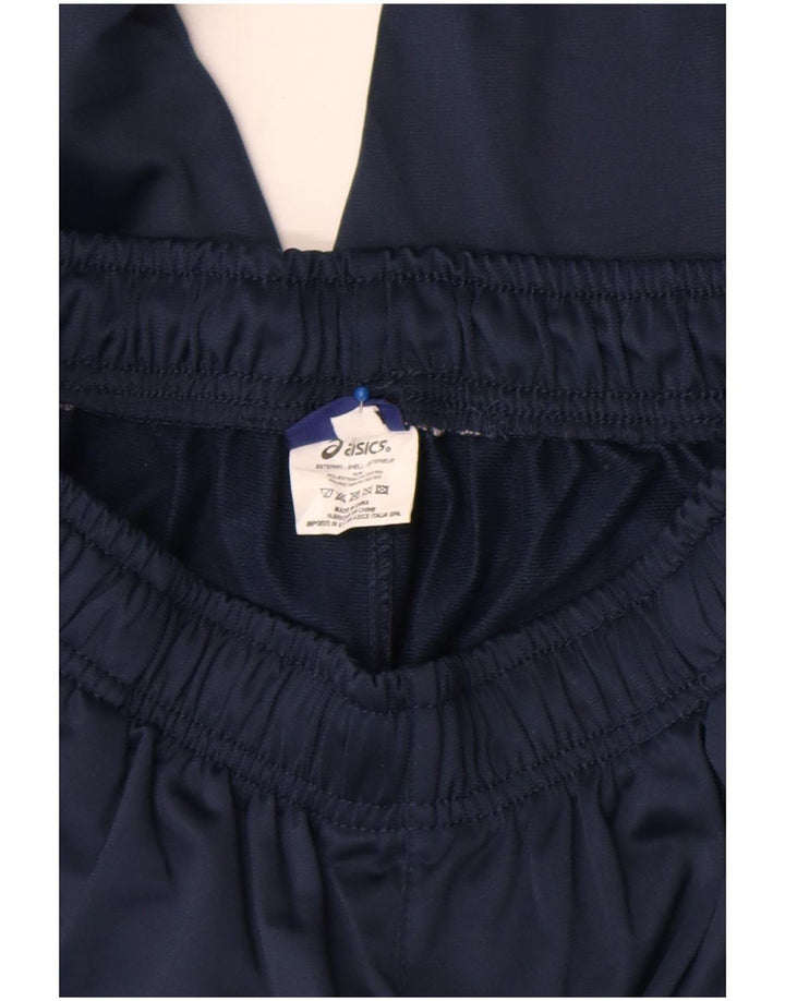 Asics Mens Tracksuit Trousers Small Navy Blue Polyester