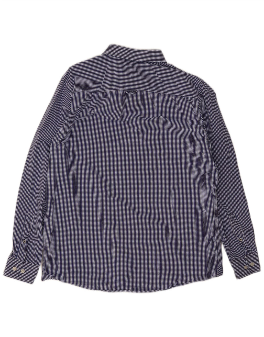Crew Clothing Mens Classic Fit Shirt Large Blue Gingham Cotton