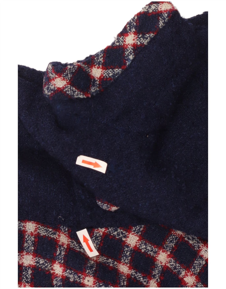 VINTAGE Womens A-Line Dress UK 12 Medium Navy Blue Check