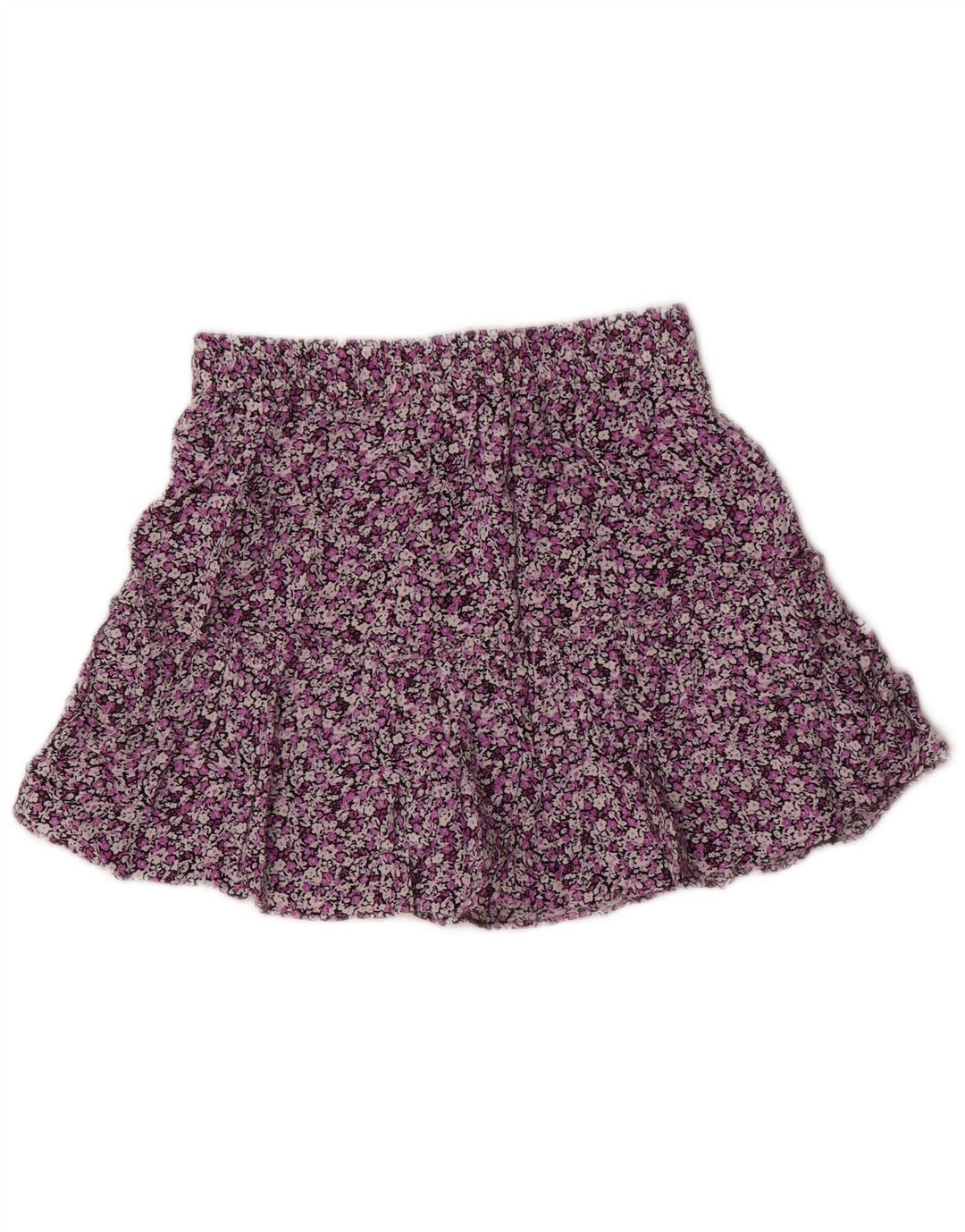 ZARA Womens Mini Tiered Skirt Small W27  Multicoloured Floral Viscose
