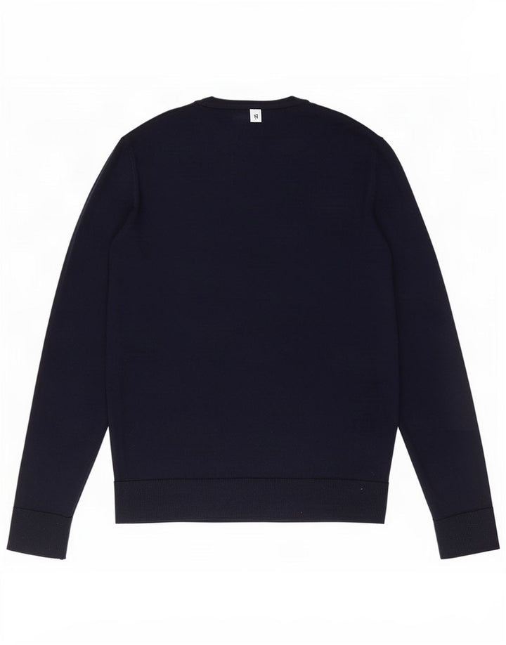 Jack & Jones Mens Crew Neck Jumper Sweater Medium Navy Blue Merino Wool