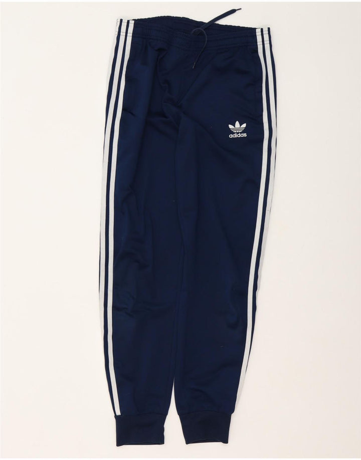 Adidas Boys Tracksuit Trousers Joggers 13-14 Years  Navy Blue Polyester