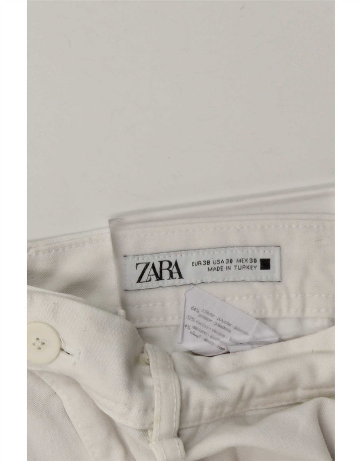 Zara Mens Slim Chino Trousers EU 38 Small W30 L28 White Polyester