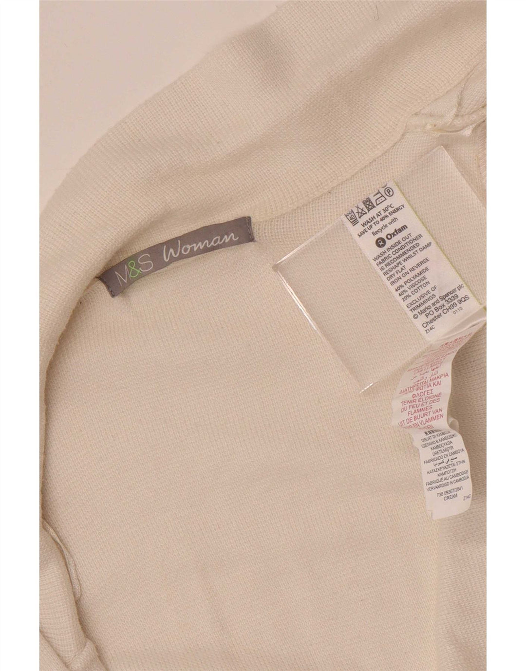 Marks & Spencer Womens Open Cardigan Sweater UK 14 Medium Beige Polyamide