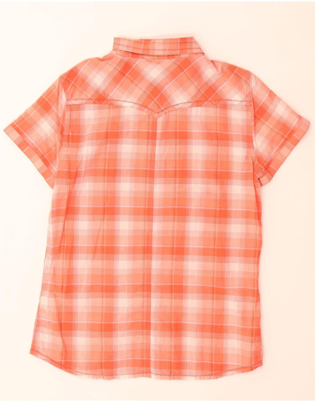 WRANGLER Womens Short Sleeve Shirt UK 18 XL Pink Check