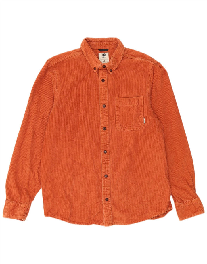 Element Mens Corduroy Shirt Small Orange Cotton
