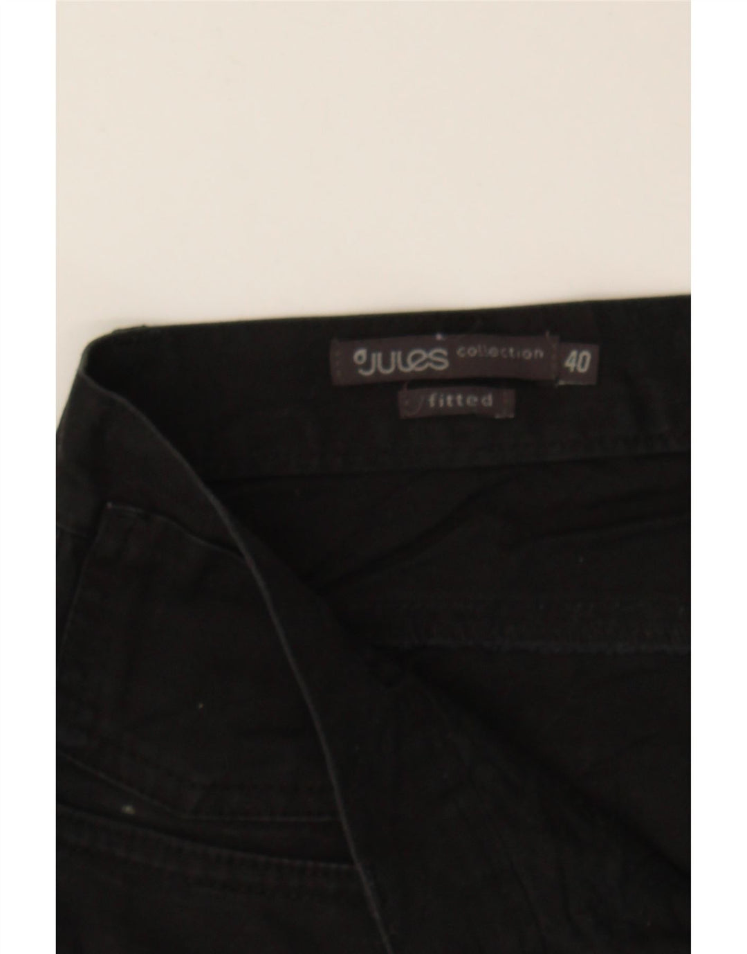 JULES Womens Fitted Straight Casual Trousers EU 40 Medium W30 L28 Black Vintage Jules and Second-Hand Jules from Messina Hembry 