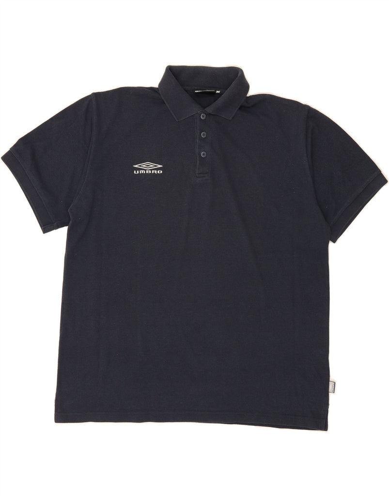 UMBRO Mens Polo Shirt 2XL Navy Blue Polyester Vintage Umbro and Second-Hand Umbro from Messina Hembry 