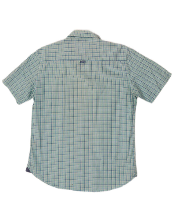 Crew Clothing Mens Short Sleeve Slim Fit Shirt Small Blue Check Cotton