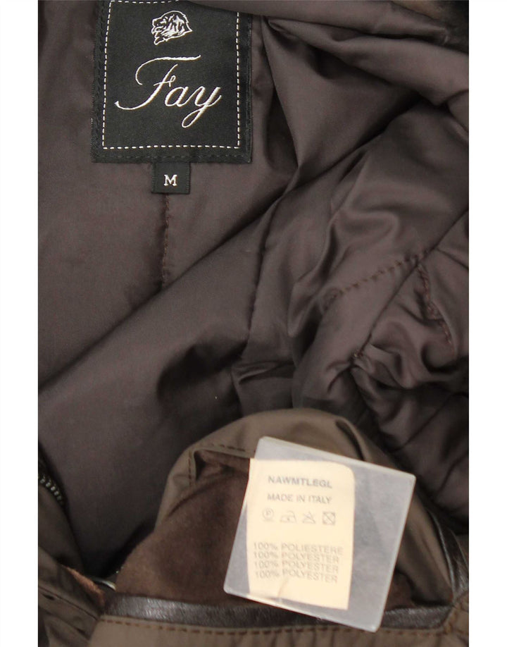 Fay Womens Padded Coat UK 14 Medium Brown Polyester