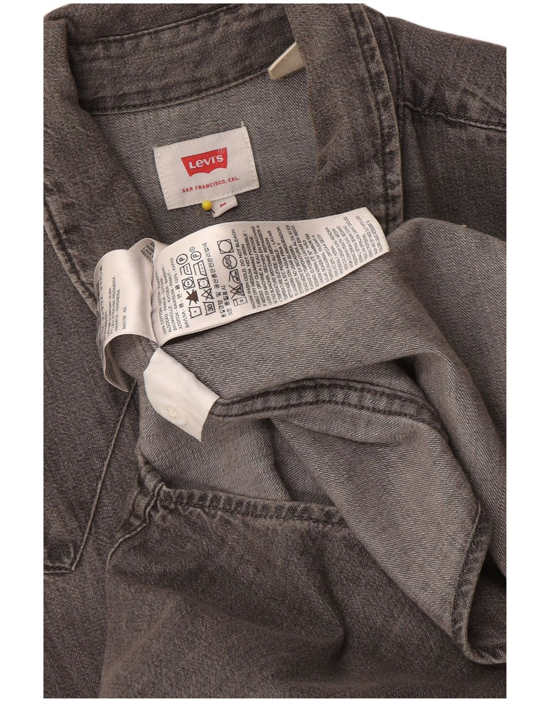 Levi's Mens Denim Shirt Medium Grey Cotton