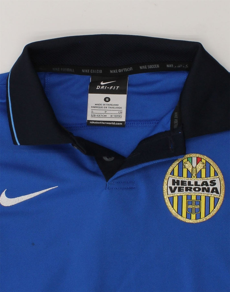 NIKE Boys Dri Fit Polo Shirt 8-9 Years Small  Blue Polyester | Vintage Nike | Thrift | Second-Hand Nike | Used Clothing | Messina Hembry 