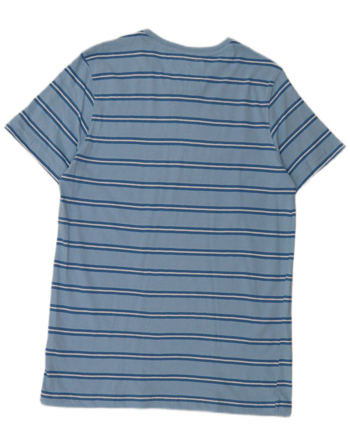 CREW CLOTHING Mens T-Shirt Top Medium Blue Striped Cotton
