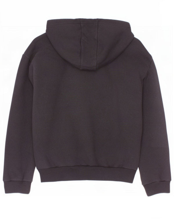 Guess Girls Graphic Hoodie Jumper 9-10 Years Black Cotton