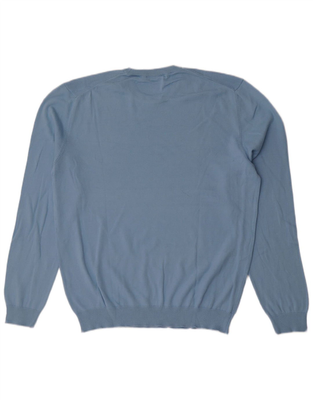 Benetton Mens Crew Neck Jumper Sweater XL Blue Cotton