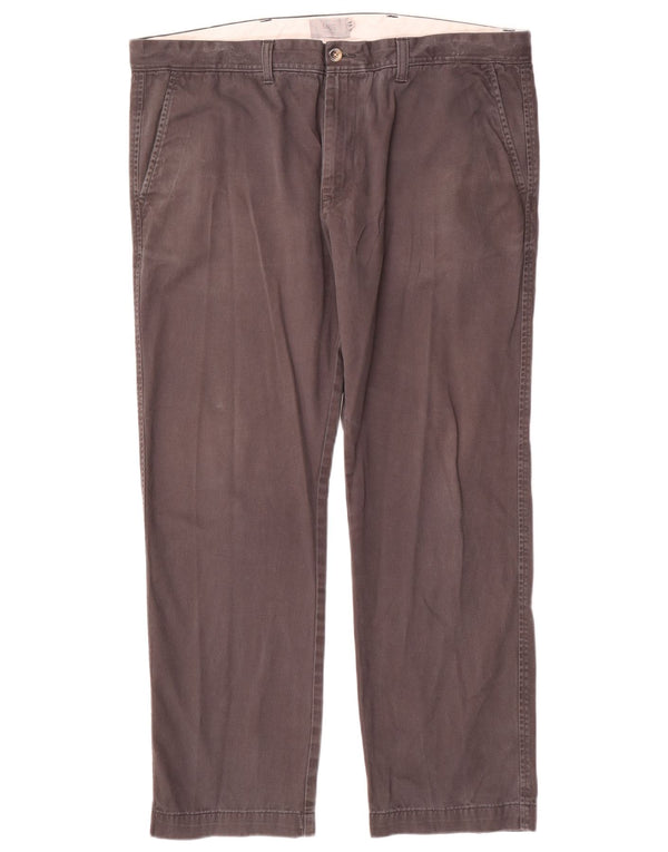 Marks & Spencer Mens Straight Chino Trousers W40 L29 Grey Cotton