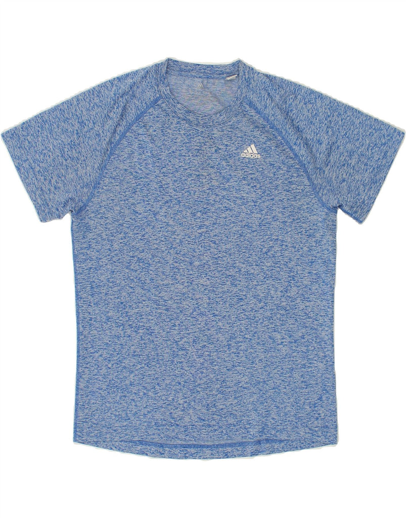 ADIDAS Mens T-Shirt Top Small Blue Flecked Polyester | Vintage Adidas | Thrift | Second-Hand Adidas | Used Clothing | Messina Hembry 