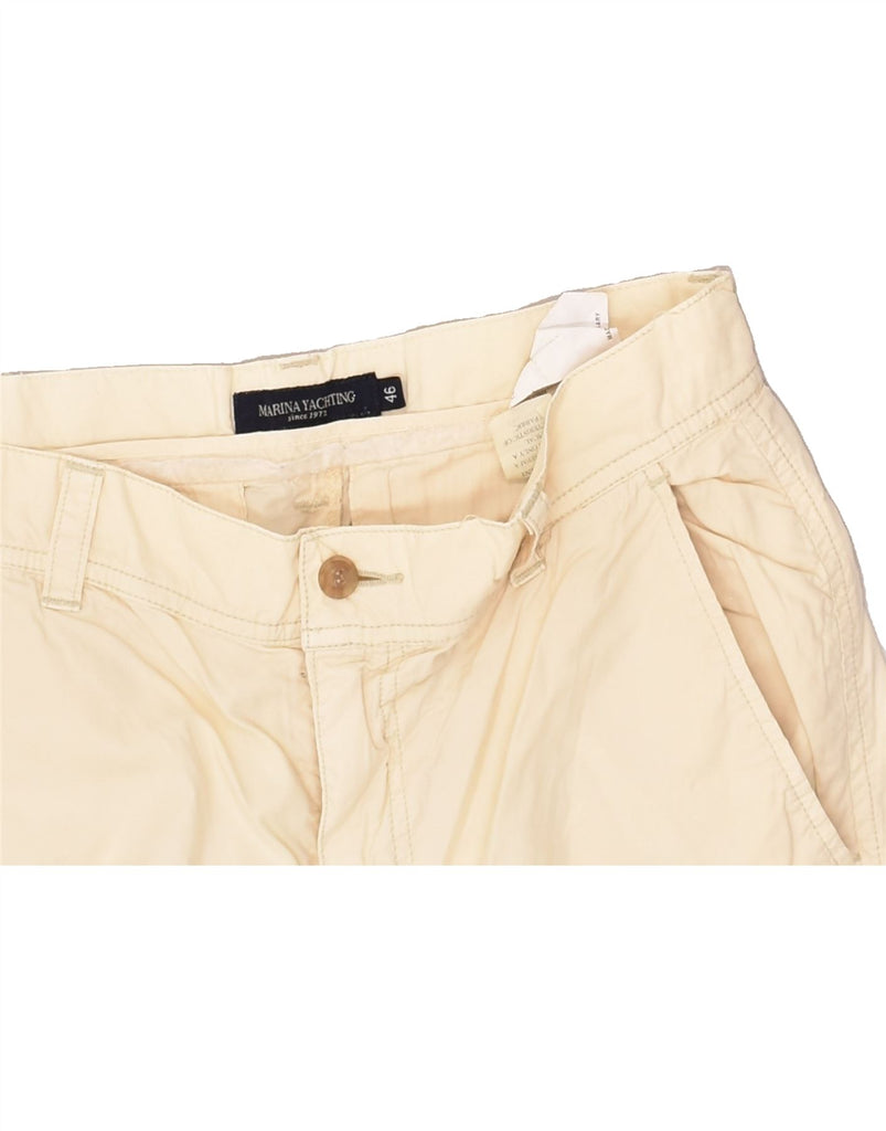 MARINA YACHTING Mens Straight Cargo Trousers IT 46 Small W29 L31 Off White | Vintage Marina Yachting | Thrift | Second-Hand Marina Yachting | Used Clothing | Messina Hembry 