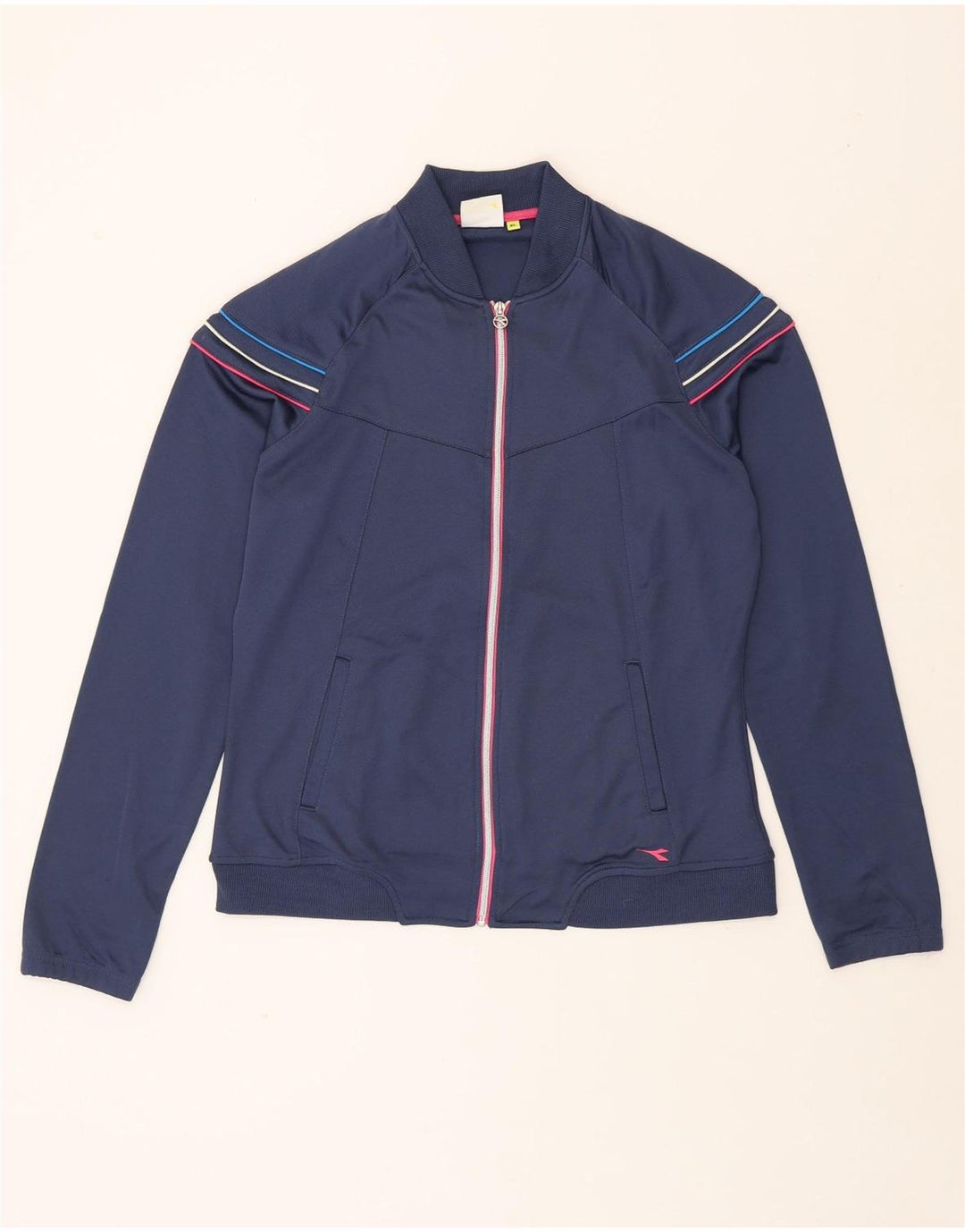 DIADORA Womens Tracksuit Top Jacket UK 18 XL Navy Blue Polyester Vintage Diadora and Second-Hand Diadora from Messina Hembry 