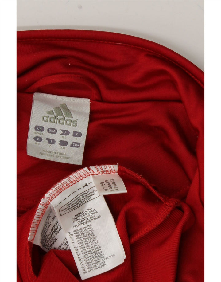 ADIDAS Mens Tracksuit Top Jacket UK 42/44 Large Red Colourblock Polyester