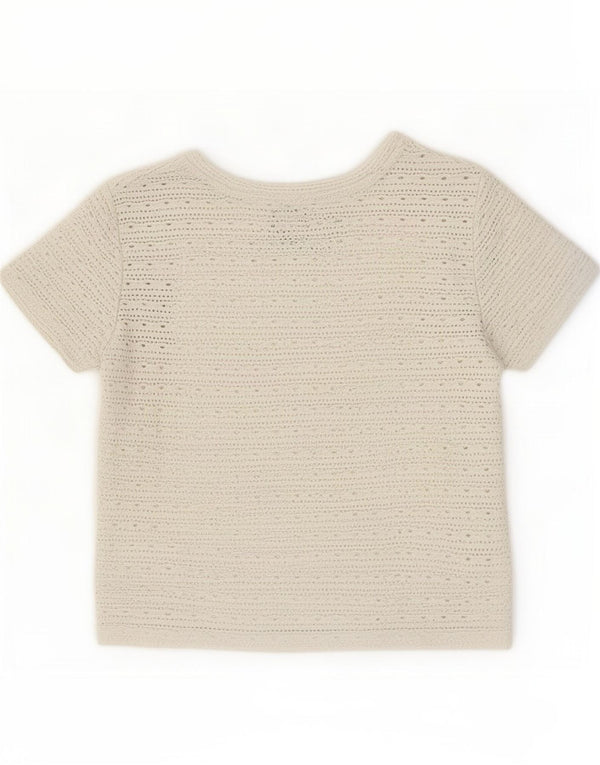 Zara Womens Crop T-Shirt Top UK 10 Small Grey Polyester