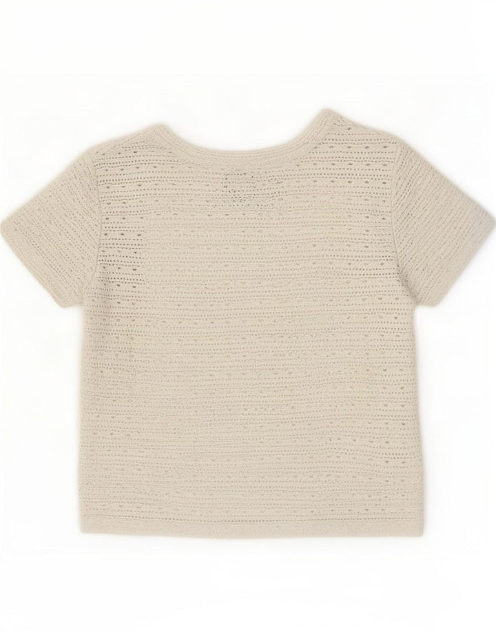 Zara Womens Crop T-Shirt Top UK 10 Small Grey Polyester