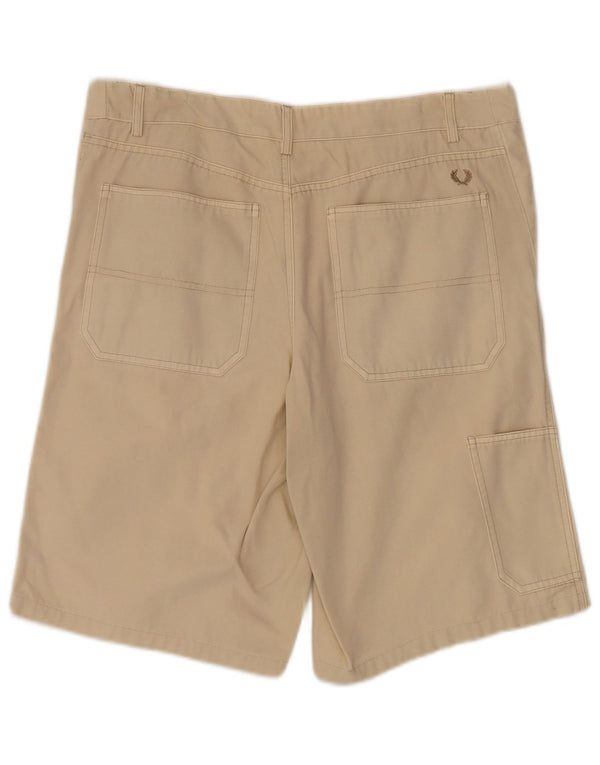 FRED PERRY Mens Casual Shorts IT 48 Medium W36 Beige Cotton