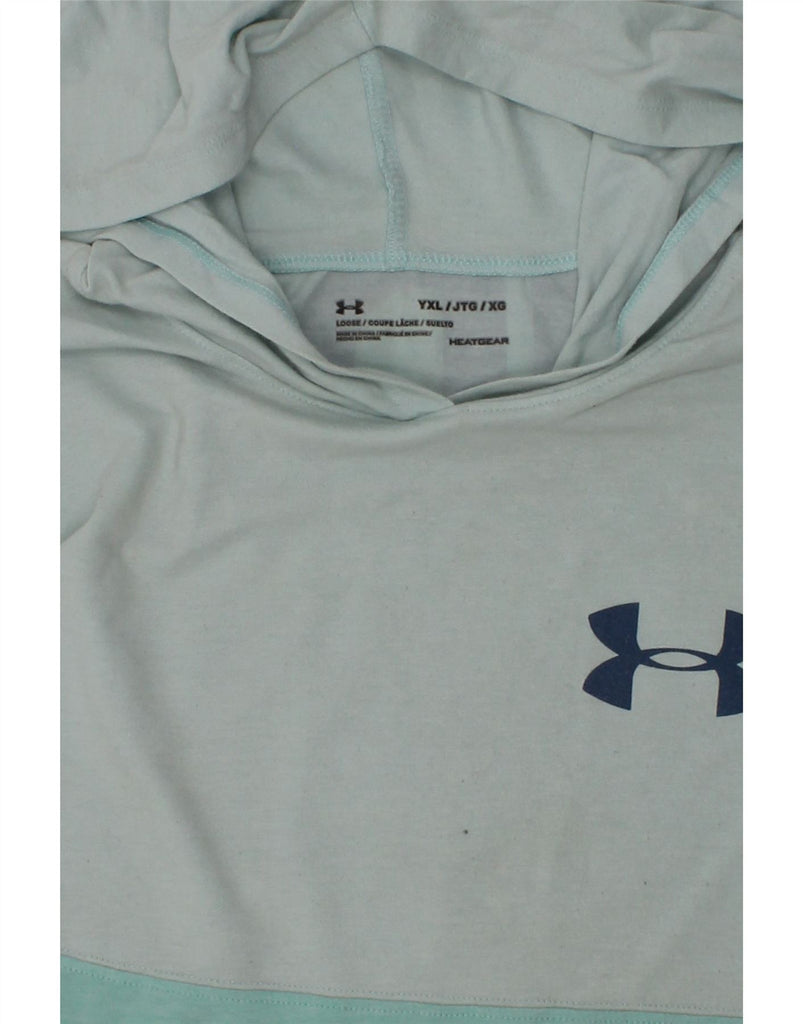 UNDER ARMOUR Boys Graphic Loose Fit Hoodie Jumper 15-16 Years XL Blue | Vintage Under Armour | Thrift | Second-Hand Under Armour | Used Clothing | Messina Hembry 