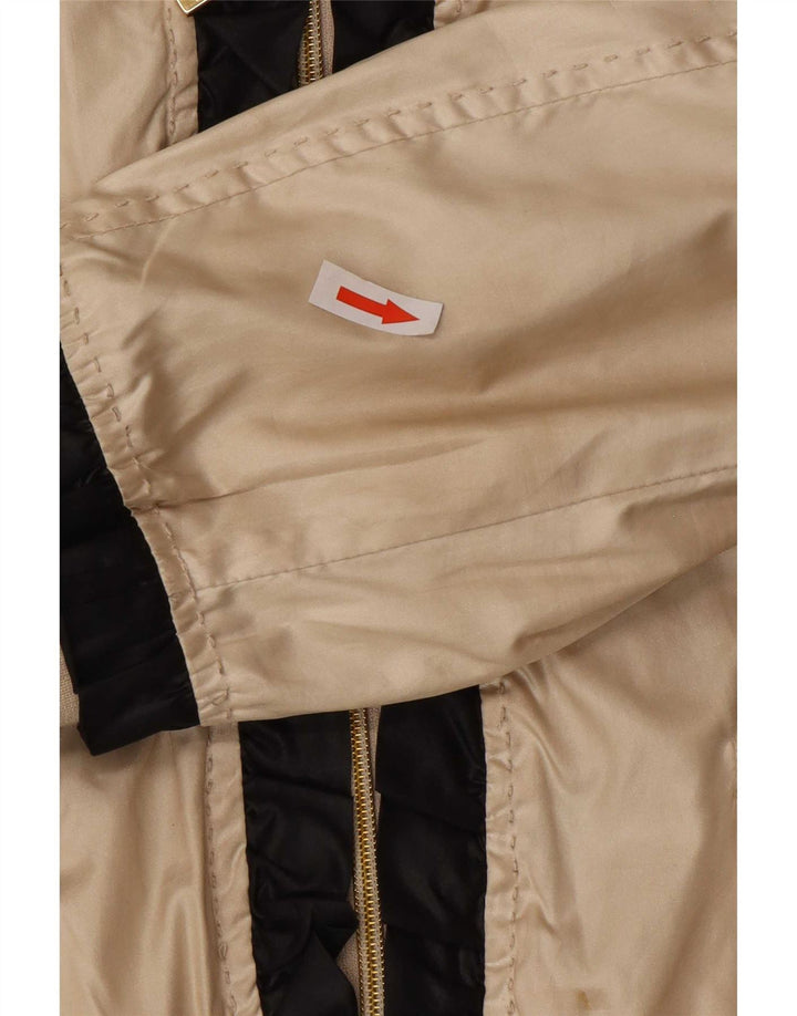 Moschino Womens Bomber Jacket UK 14 Large Gold Colourblock Polyester